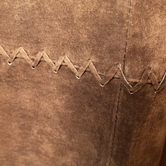 1990s High-waisted Western Suede Pants with Turquoise and Metal Studs - Picture 5 of 10